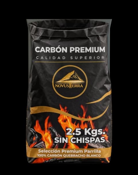 Bolsa Novusterra premium de carbón quebracho blanco, 2,5 kg